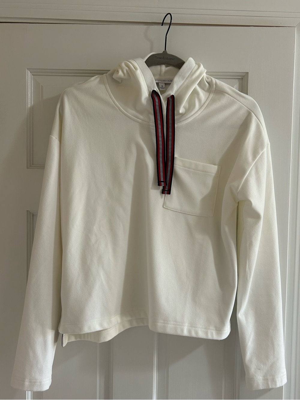 Southern Tide Women’s Fleece Hoodie with Ribbon-Trim Accents